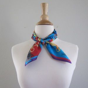 Gorgeous silk square scarf bandana wrap turquoise